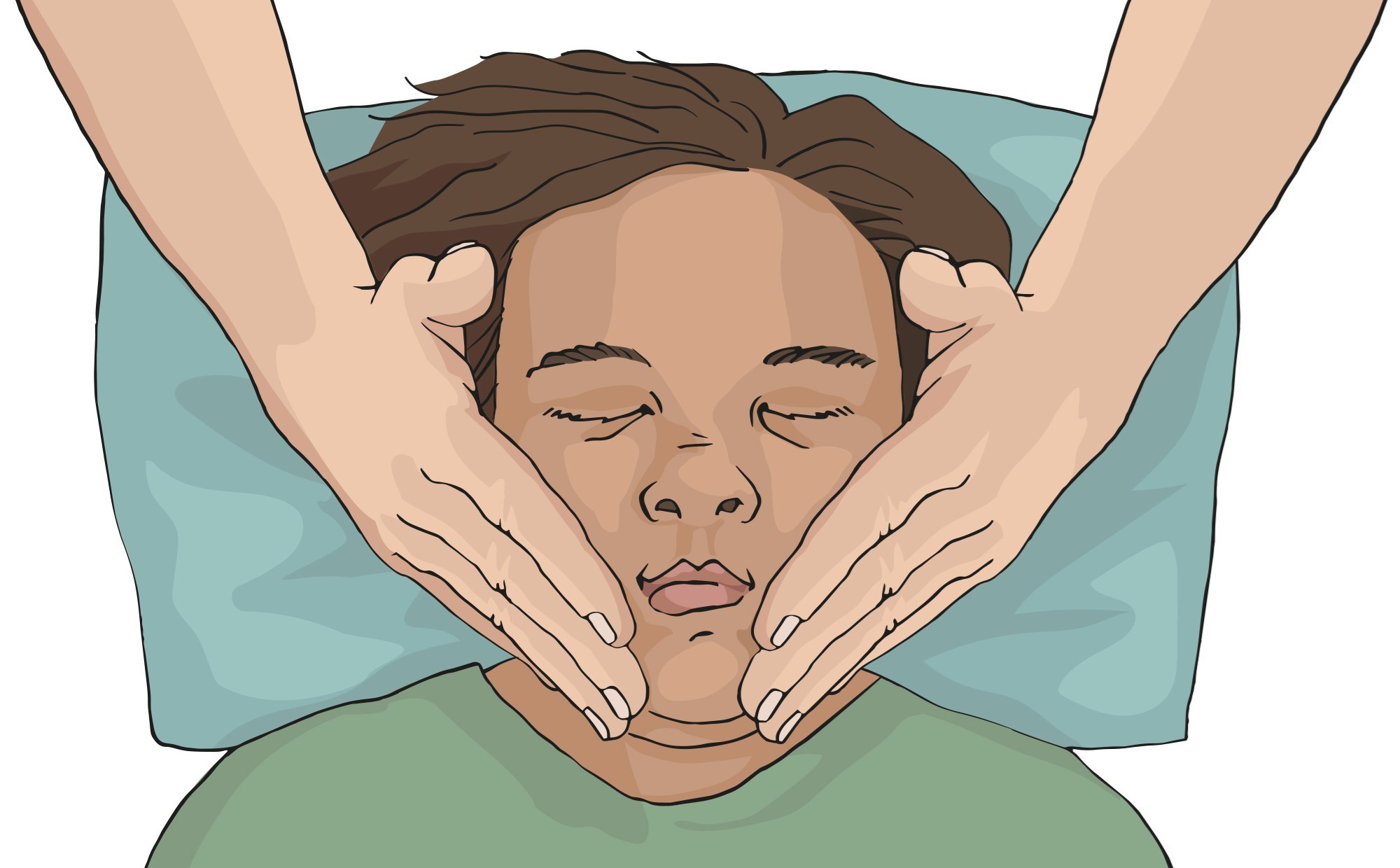 illustration över ansiktsmassage
