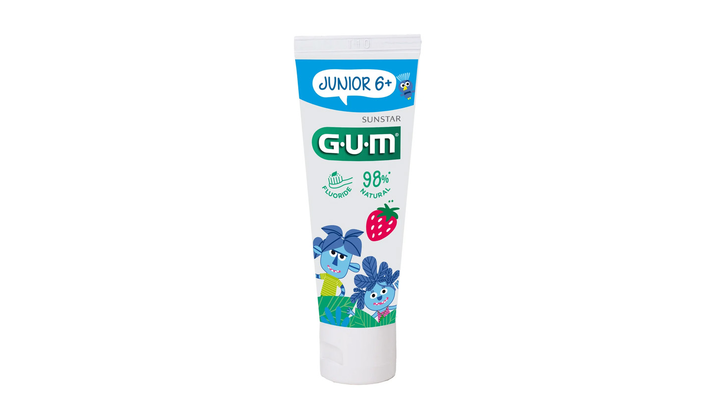 GUM® JUNIOR Tandkräm 6+ år med smak av jordgubbe